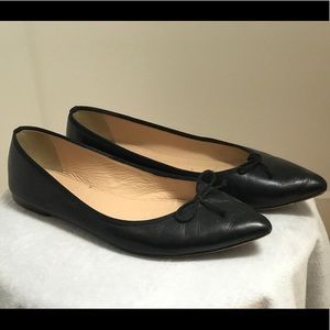 JCrew black bow tie pointy flats